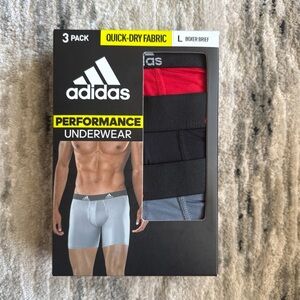 Adidas Men’s Performance Underwear 3-pack Boxer Briefs Size Large